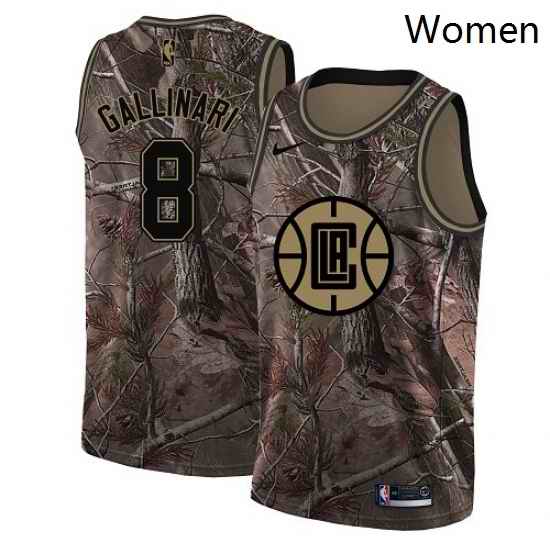Womens Nike Los Angeles Clippers 8 Danilo Gallinari Swingman Camo Realtree Collection NBA Jersey